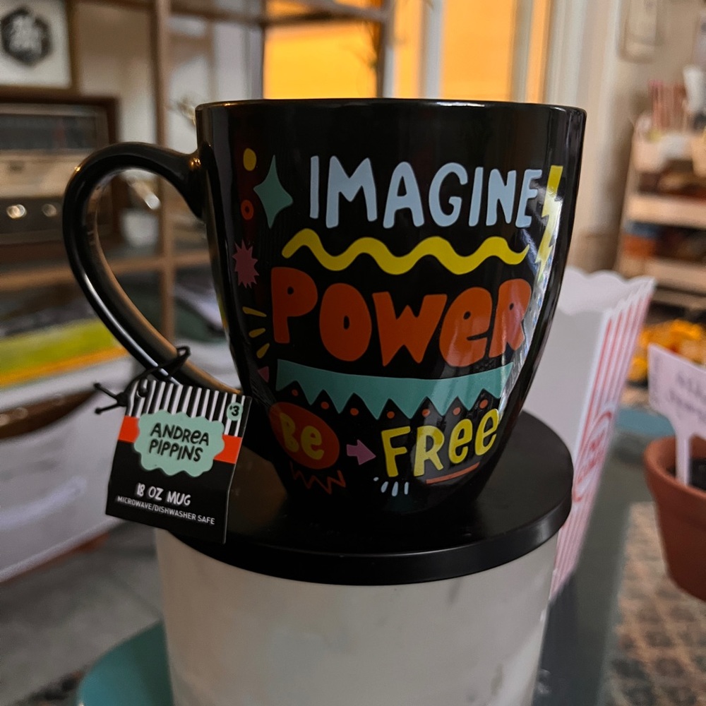 Andrea Pippins Collectible Mug Imagine Power Be Free, 18oz, black Graphics